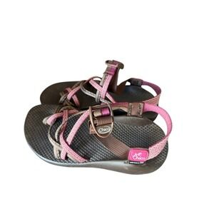Chaco Z‎ Cloud X2 Womens Sandals Burgundy Green Double Strap Size 7
